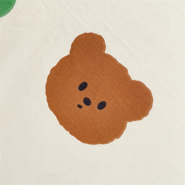 91家纺网 家纺一手货源 找家纺 名兮家居 2025新款全棉纯棉13372学生印花上下铺床笠单床笠单品床笠单件床笠 波点小熊