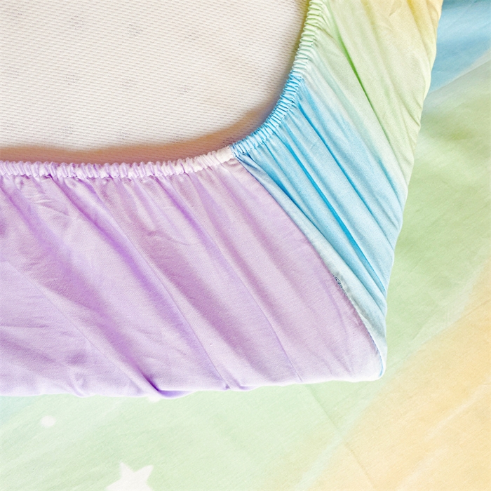 91家纺网 家纺一手货源 找家纺 名兮家居 2025新款全棉纯棉13372学生印花上下铺床笠单床笠单品床笠单件床笠 彩色天空