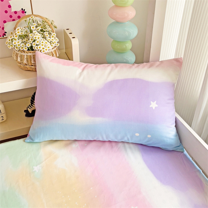 91家纺网 家纺一手货源 找家纺 名兮家居 2025新款全棉纯棉13372学生印花上下铺床笠单床笠单品床笠单件床笠 彩色天空