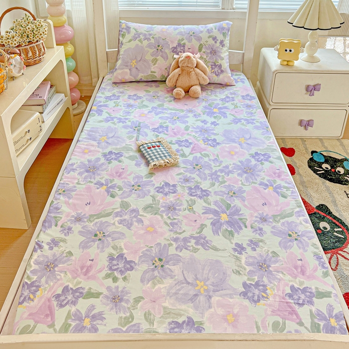 91家纺网 家纺一手货源 找家纺 名兮家居 2025新款全棉纯棉13372学生印花上下铺床笠单床笠单品床笠单件床笠 初秋紫