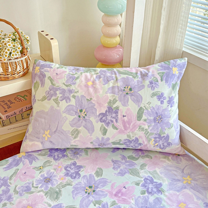 91家纺网 家纺一手货源 找家纺 名兮家居 2025新款全棉纯棉13372学生印花上下铺床笠单床笠单品床笠单件床笠 初秋紫