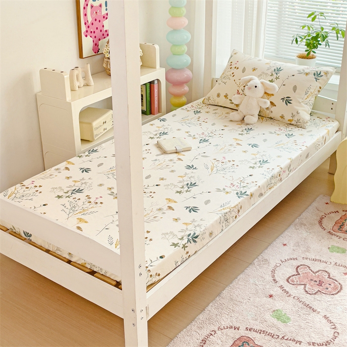 91家纺网 家纺一手货源 找家纺 名兮家居 2025新款全棉纯棉13372学生印花上下铺床笠单床笠单品床笠单件床笠 东篱