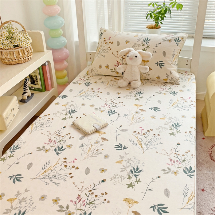 91家纺网 家纺一手货源 找家纺 名兮家居 2025新款全棉纯棉13372学生印花上下铺床笠单床笠单品床笠单件床笠 东篱