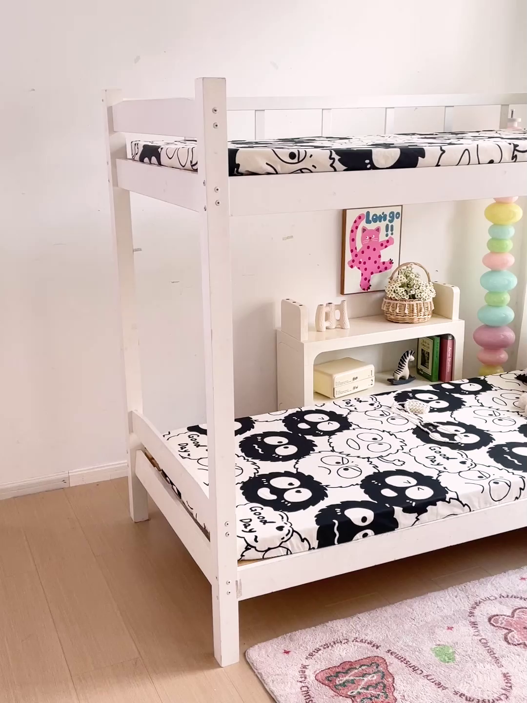 91家纺网 家纺一手货源 找家纺 名兮家居 2025新款全棉纯棉13372学生印花上下铺床笠单床笠单品床笠单件床笠 黑煤球