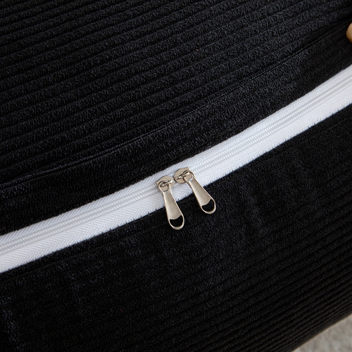 91家纺网 家纺一手货源 找家纺 沐沐家纺2026新款灯芯绒三角靠枕 黑色