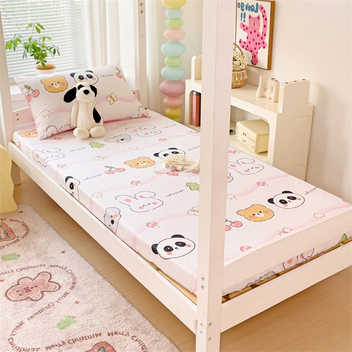 91家纺网 家纺一手货源 找家纺 名兮家居 2025新款全棉纯棉13372学生印花上下铺床笠单床笠单品床笠单件床笠 欢乐多多