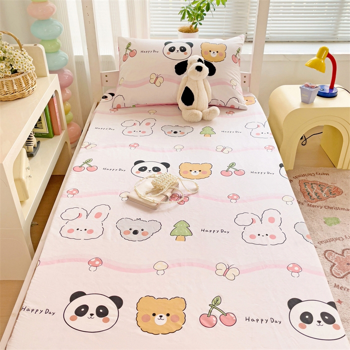 91家纺网 家纺一手货源 找家纺 名兮家居 2025新款全棉纯棉13372学生印花上下铺床笠单床笠单品床笠单件床笠 欢乐多多