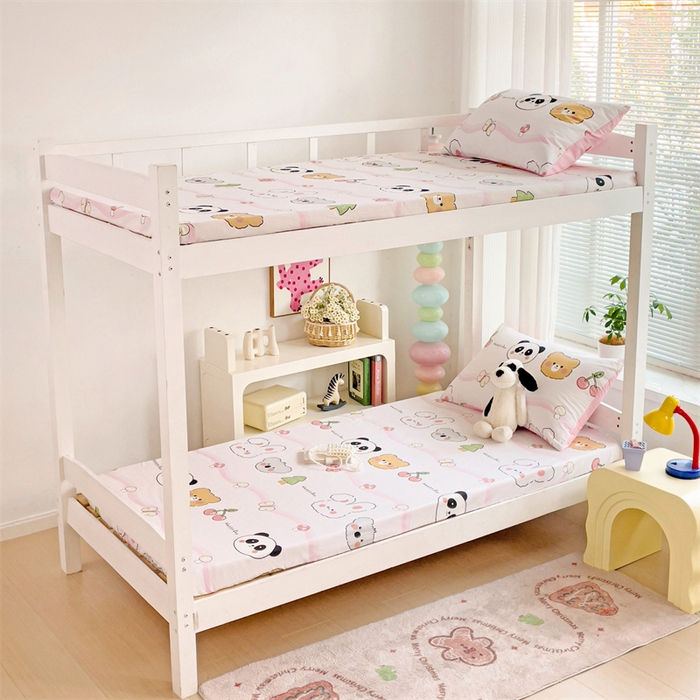 91家纺网 家纺一手货源 找家纺 名兮家居 2025新款全棉纯棉13372学生印花上下铺床笠单床笠单品床笠单件床笠 欢乐多多