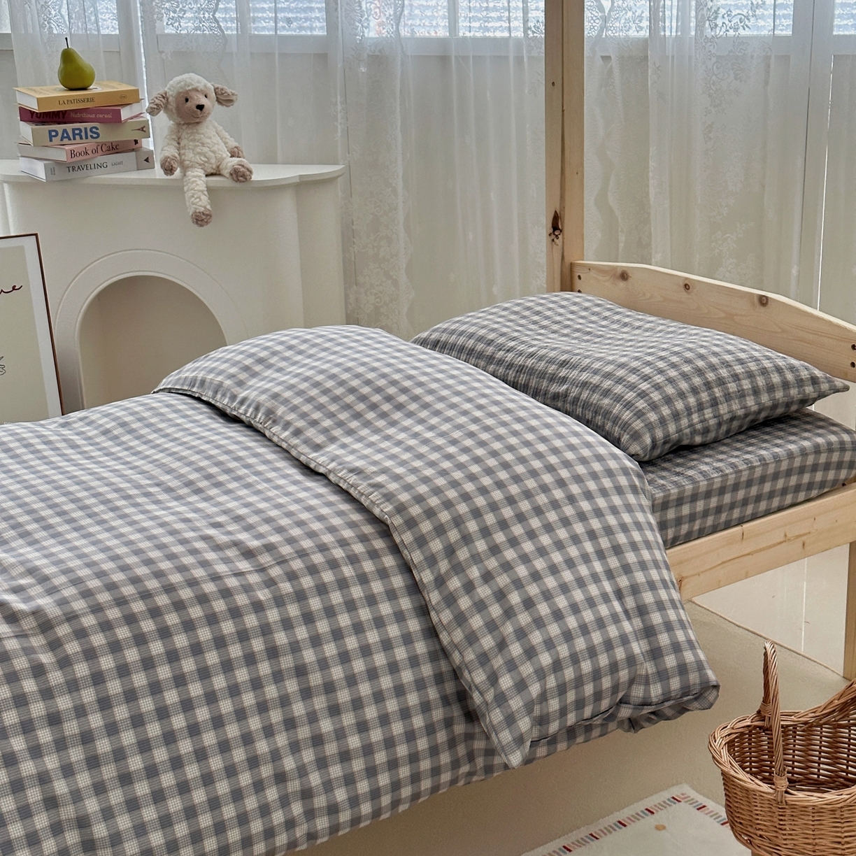 91家纺网 家纺一手货源 找家纺 佰织鑫家居 2025新款独家原创-学生季纯棉夹棉床笠三件套 格调