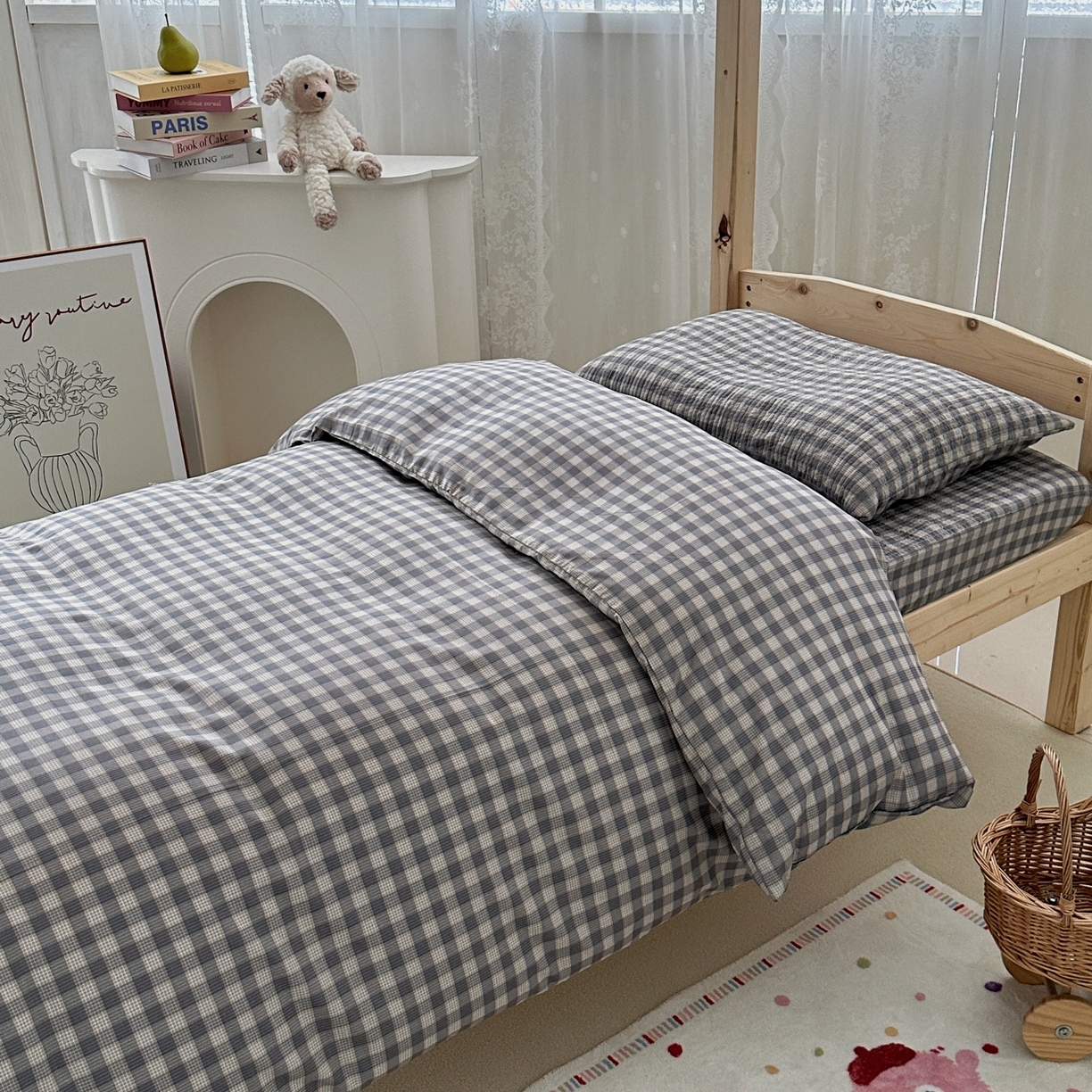 91家纺网 家纺一手货源 找家纺 佰织鑫家居 2025新款独家原创-学生季纯棉夹棉床笠三件套 格调