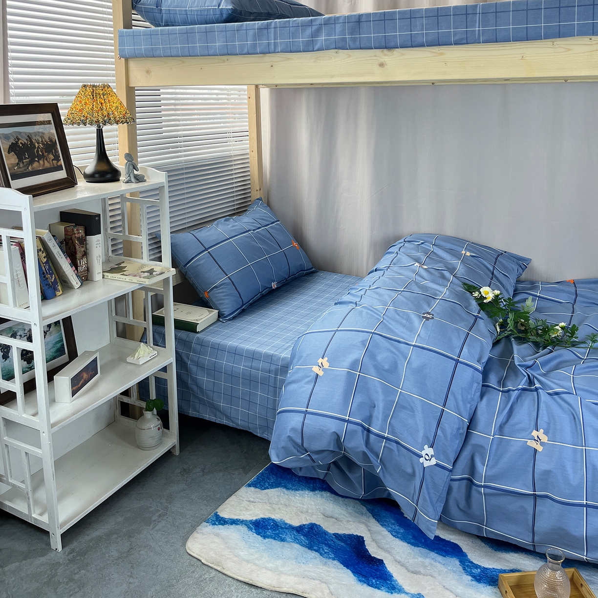 91家纺网 家纺一手货源 找家纺 总）云梦13372全棉学生宿舍纯棉三六件套全棉三件套源头工厂常年有货