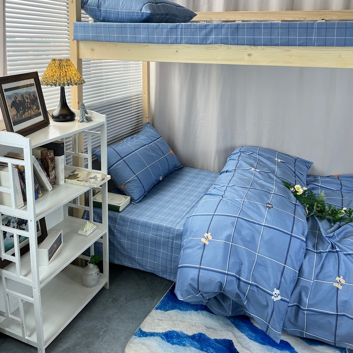 91家纺网 家纺一手货源 找家纺 总）云梦13372全棉学生宿舍纯棉三六件套全棉三件套源头工厂常年有货