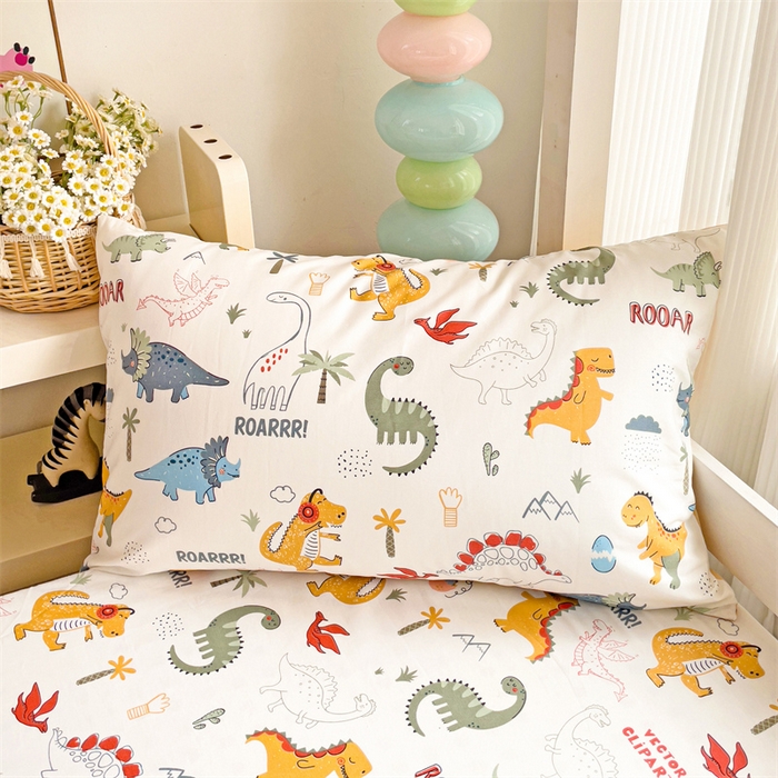 91家纺网 家纺一手货源 找家纺 名兮家居 2025新款全棉纯棉13372学生印花上下铺床笠单床笠单品床笠单件床笠 恐龙王国