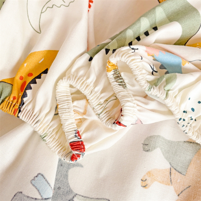 91家纺网 家纺一手货源 找家纺 名兮家居 2025新款全棉纯棉13372学生印花上下铺床笠单床笠单品床笠单件床笠 恐龙王国