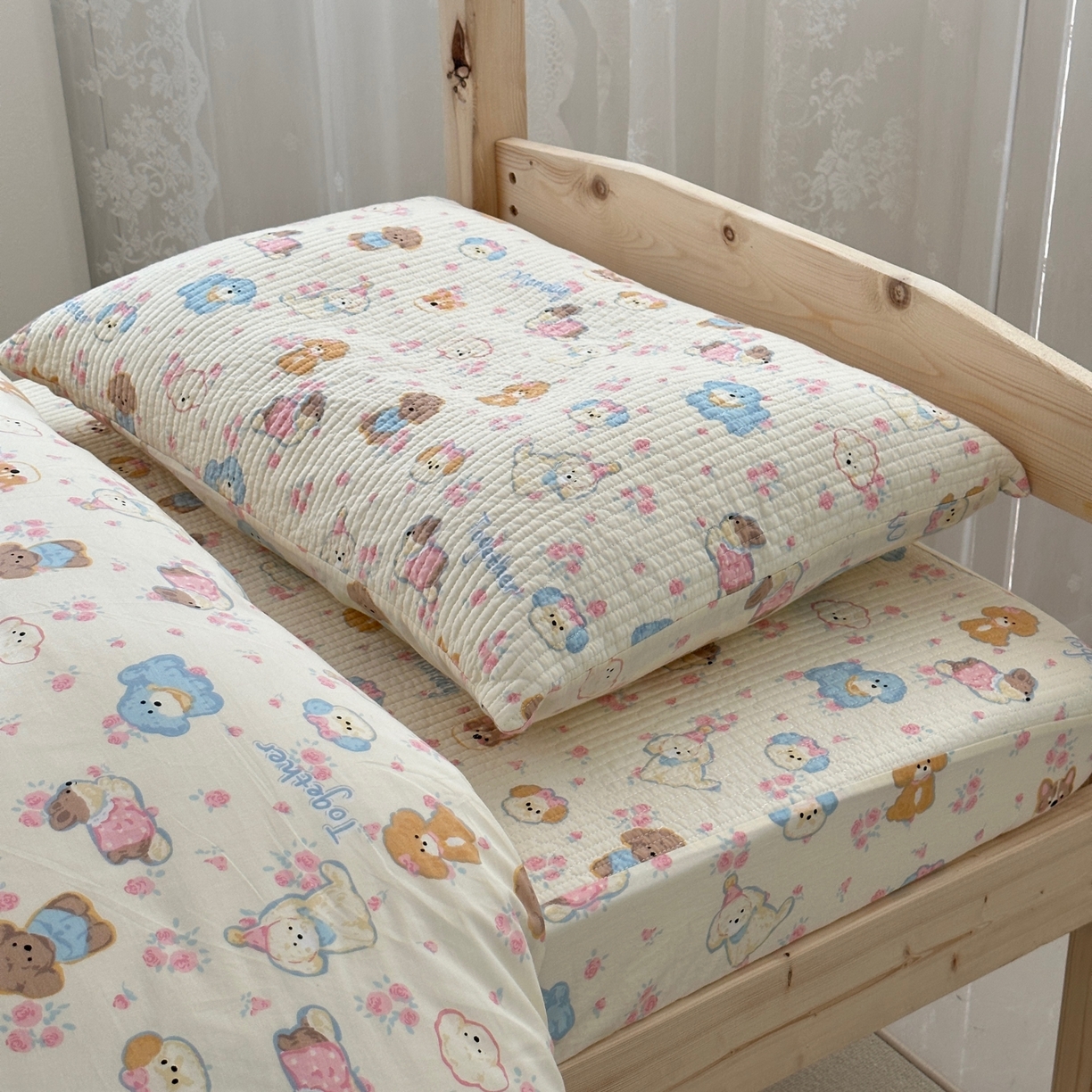 91家纺网 家纺一手货源 找家纺 佰织鑫家居 2025新款独家原创-学生季纯棉夹棉床笠三件套 团宠