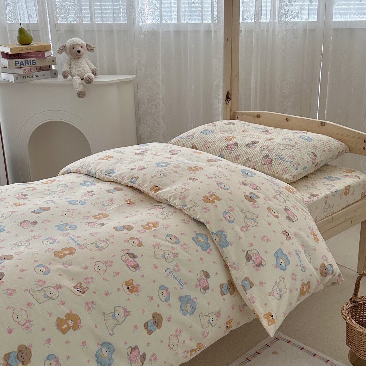 91家纺网 家纺一手货源 找家纺 佰织鑫家居 2025新款独家原创-学生季纯棉夹棉床笠三件套 团宠