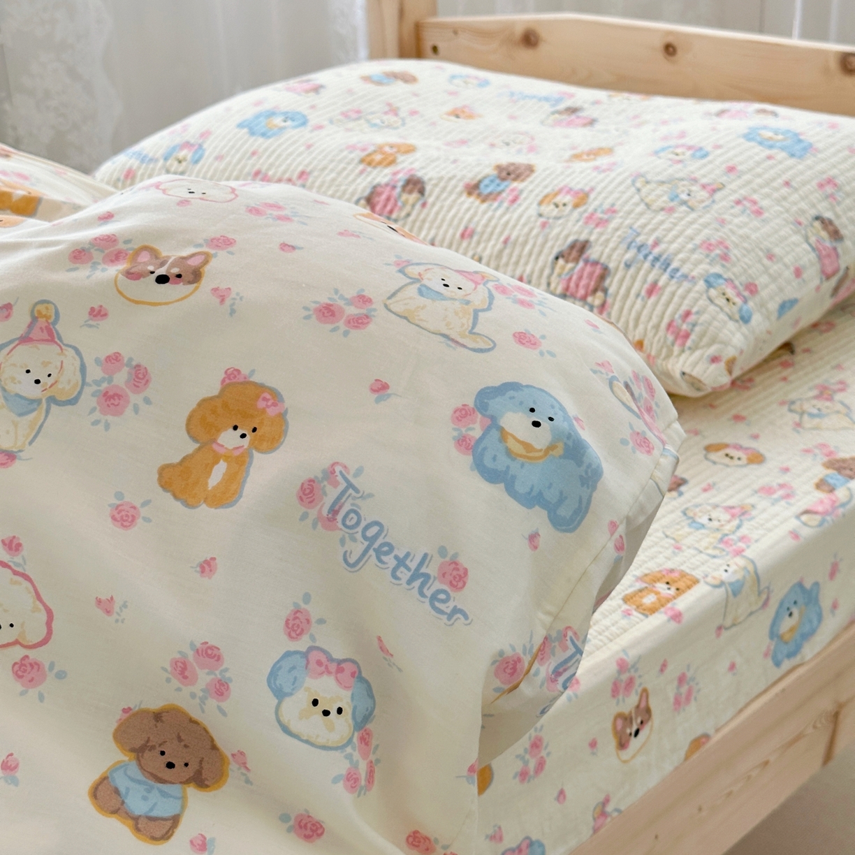 91家纺网 家纺一手货源 找家纺 佰织鑫家居 2025新款独家原创-学生季纯棉夹棉床笠三件套 团宠