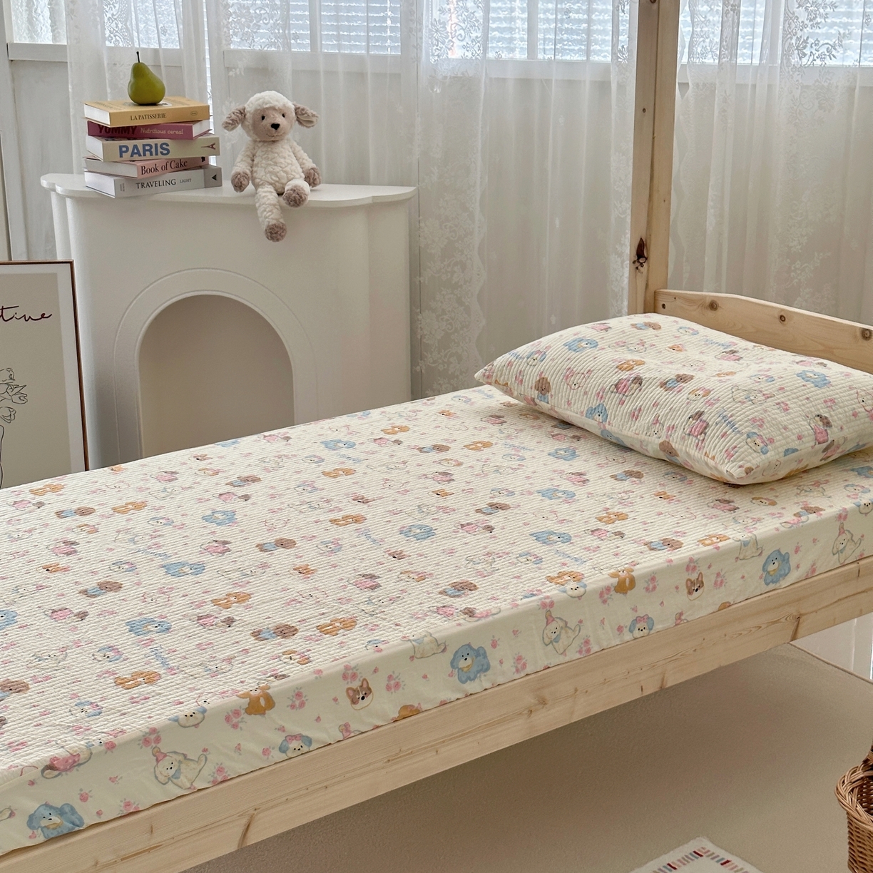 91家纺网 家纺一手货源 找家纺 佰织鑫家居 2025新款独家原创-学生季纯棉夹棉床笠三件套 团宠