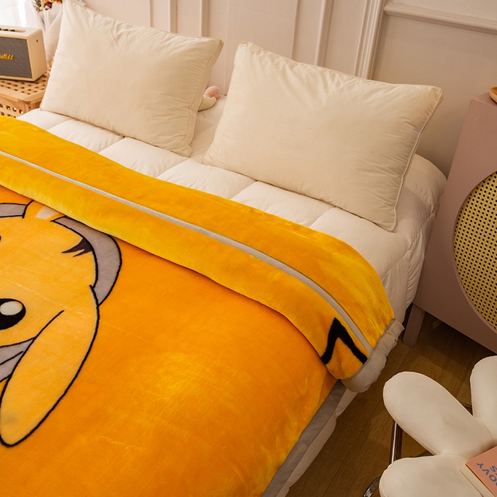 91家纺网 家纺一手货源 找家纺 法莱妮毛毯 2025新款双层加厚拉舍尔毛毯 婚庆 单双人 厂家直销可定制 精灵宝贝