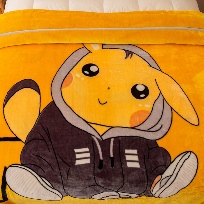 91家纺网 家纺一手货源 找家纺 法莱妮毛毯 2025新款双层加厚拉舍尔毛毯 婚庆 单双人 厂家直销可定制 精灵宝贝