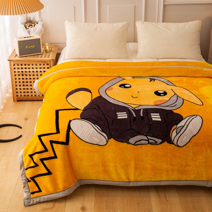 91家纺网 家纺一手货源 找家纺 法莱妮毛毯 2025新款双层加厚拉舍尔毛毯 婚庆 单双人 厂家直销可定制 精灵宝贝