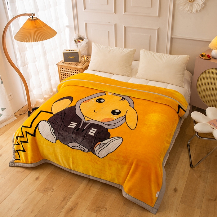 91家纺网 家纺一手货源 找家纺 法莱妮毛毯 2025新款双层加厚拉舍尔毛毯 婚庆 单双人 厂家直销可定制 精灵宝贝