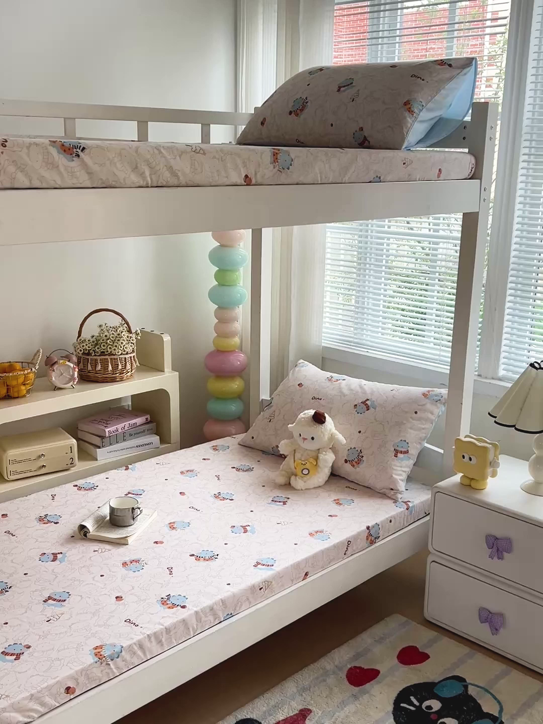 91家纺网 家纺一手货源 找家纺 名兮家居 2025新款全棉纯棉13372学生印花上下铺床笠单床笠单品床笠单件床笠 萌龙崽崽