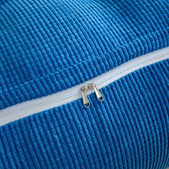 91家纺网 家纺一手货源 找家纺 沐沐家纺2026新款新玉米绒立体靠背 宝蓝色