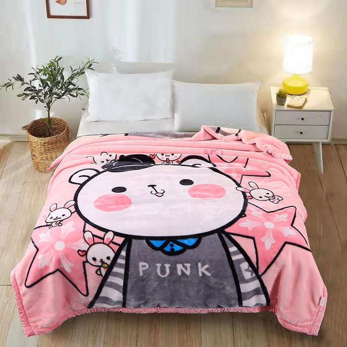 法莱妮毛毯 2025新款双层加厚拉舍尔毛毯 婚庆 单双人 厂家直销可定制 熊可可