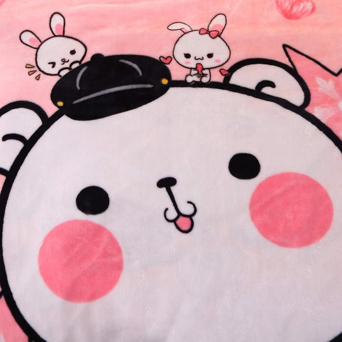 91家纺网 家纺一手货源 找家纺 法莱妮毛毯 2025新款双层加厚拉舍尔毛毯 婚庆 单双人 厂家直销可定制 熊可可