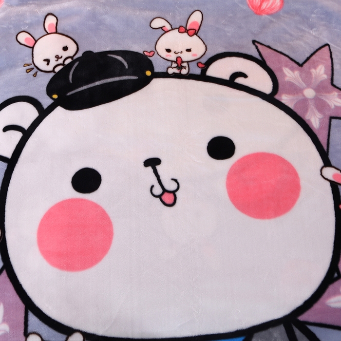 91家纺网 家纺一手货源 找家纺 法莱妮毛毯 2025新款双层加厚拉舍尔毛毯 婚庆 单双人 厂家直销可定制 熊小飞