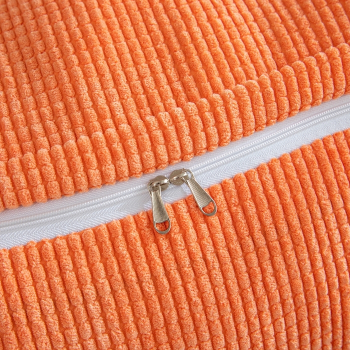 91家纺网 家纺一手货源 找家纺 沐沐家纺2026新款新玉米绒立体靠背 橘黄