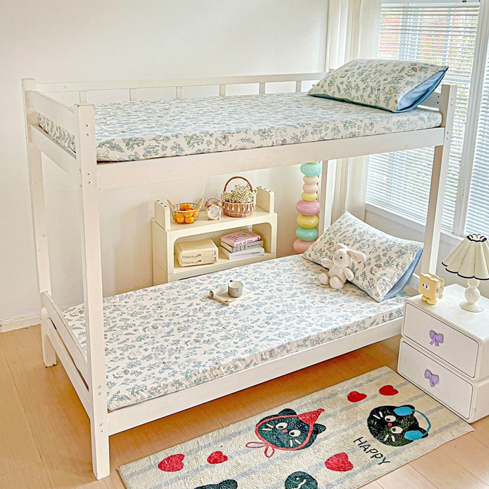 91家纺网 家纺一手货源 找家纺 名兮家居 2025新款全棉纯棉13372学生印花上下铺床笠单床笠单品床笠单件床笠 秘境森林