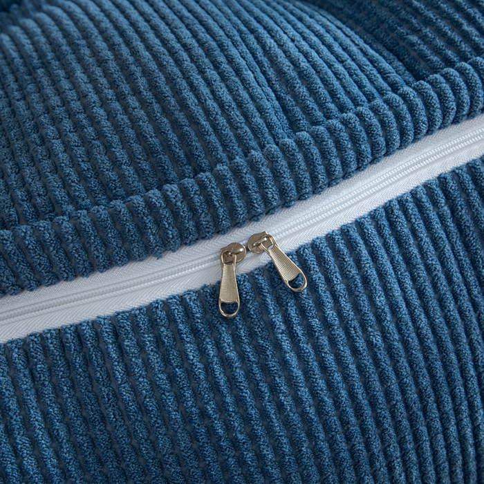 91家纺网 家纺一手货源 找家纺 沐沐家纺2026新款新玉米绒立体靠背 牛仔蓝