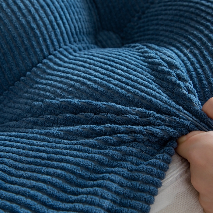 91家纺网 家纺一手货源 找家纺 沐沐家纺2026新款新玉米绒立体靠背 牛仔蓝