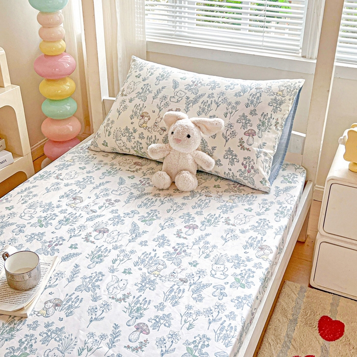 91家纺网 家纺一手货源 找家纺 名兮家居 2025新款全棉纯棉13372学生印花上下铺床笠单床笠单品床笠单件床笠 秘境森林