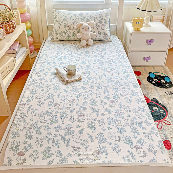 91家纺网 家纺一手货源 找家纺 名兮家居 2025新款全棉纯棉13372学生印花上下铺床笠单床笠单品床笠单件床笠 秘境森林