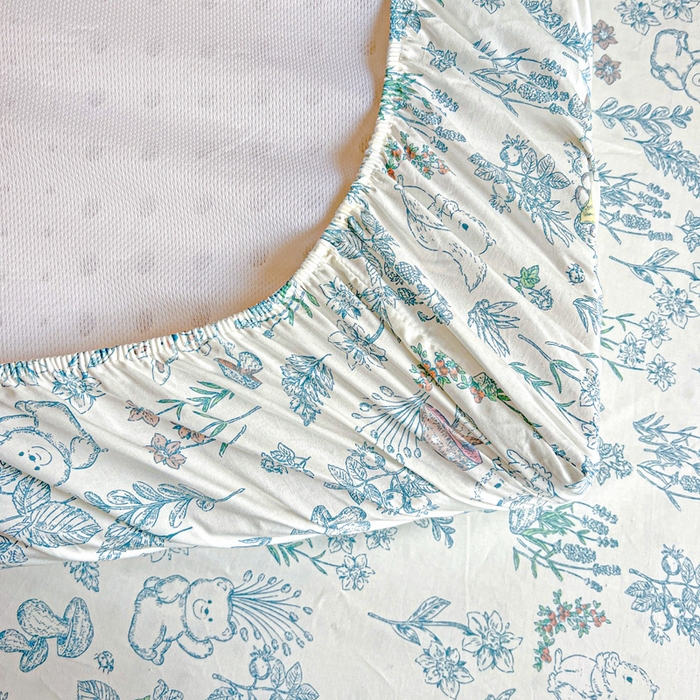 91家纺网 家纺一手货源 找家纺 名兮家居 2025新款全棉纯棉13372学生印花上下铺床笠单床笠单品床笠单件床笠 秘境森林