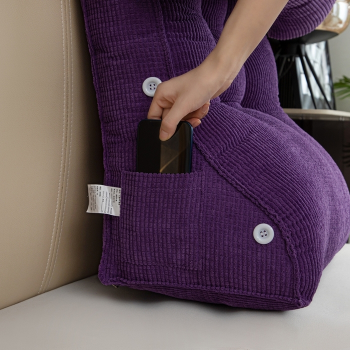 91家纺网 家纺一手货源 找家纺 沐沐家纺2026新款新玉米绒立体靠背 紫色