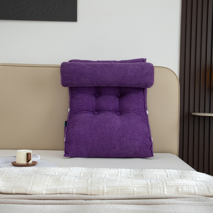91家纺网 家纺一手货源 找家纺 沐沐家纺2026新款新玉米绒立体靠背 紫色