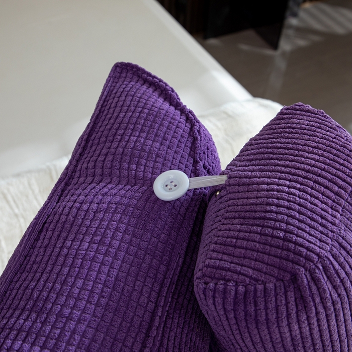 91家纺网 家纺一手货源 找家纺 沐沐家纺2026新款新玉米绒立体靠背 紫色