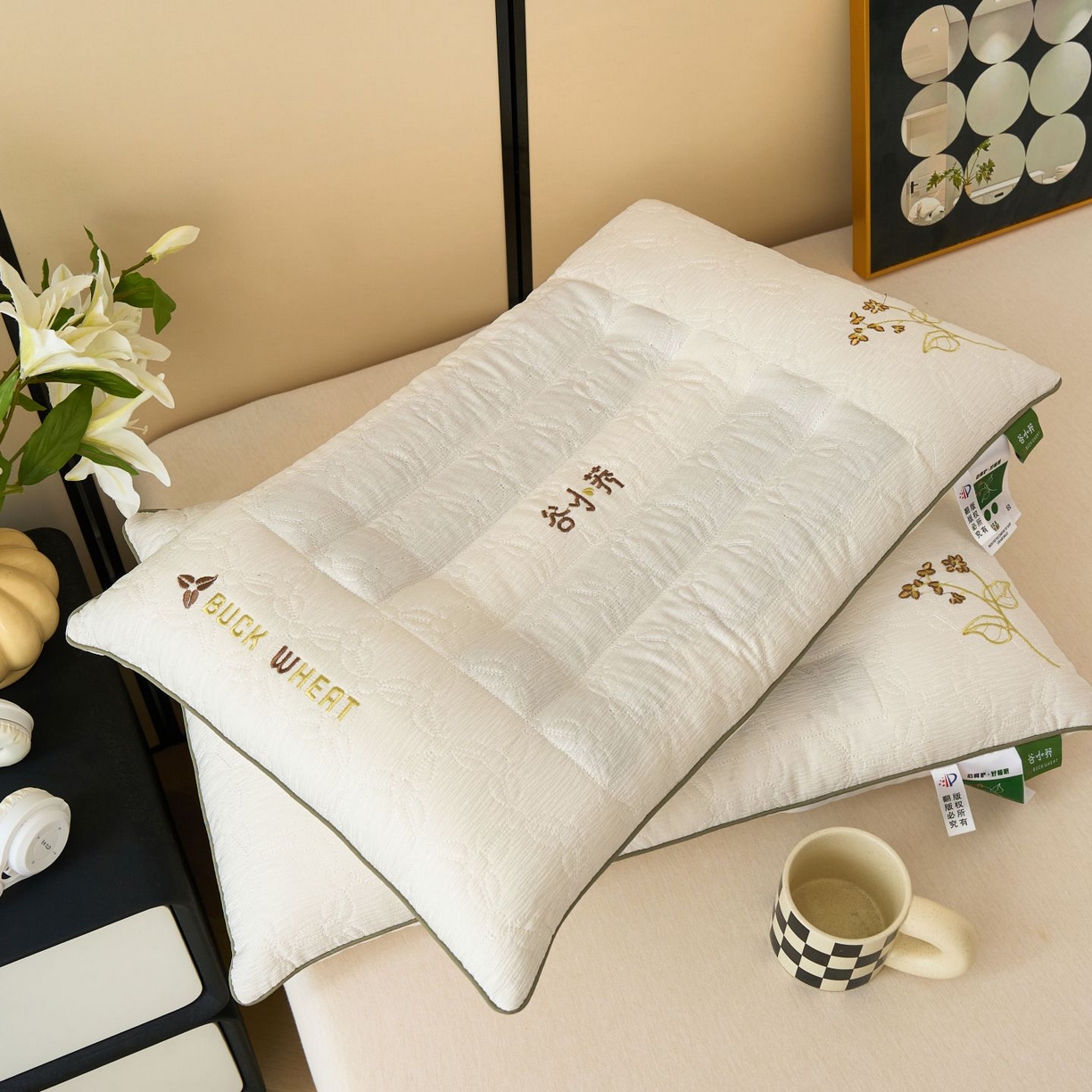 91家纺网 家纺一手货源 找家纺 （总）晚儿 2025新款谷小荞牵引枕头枕芯