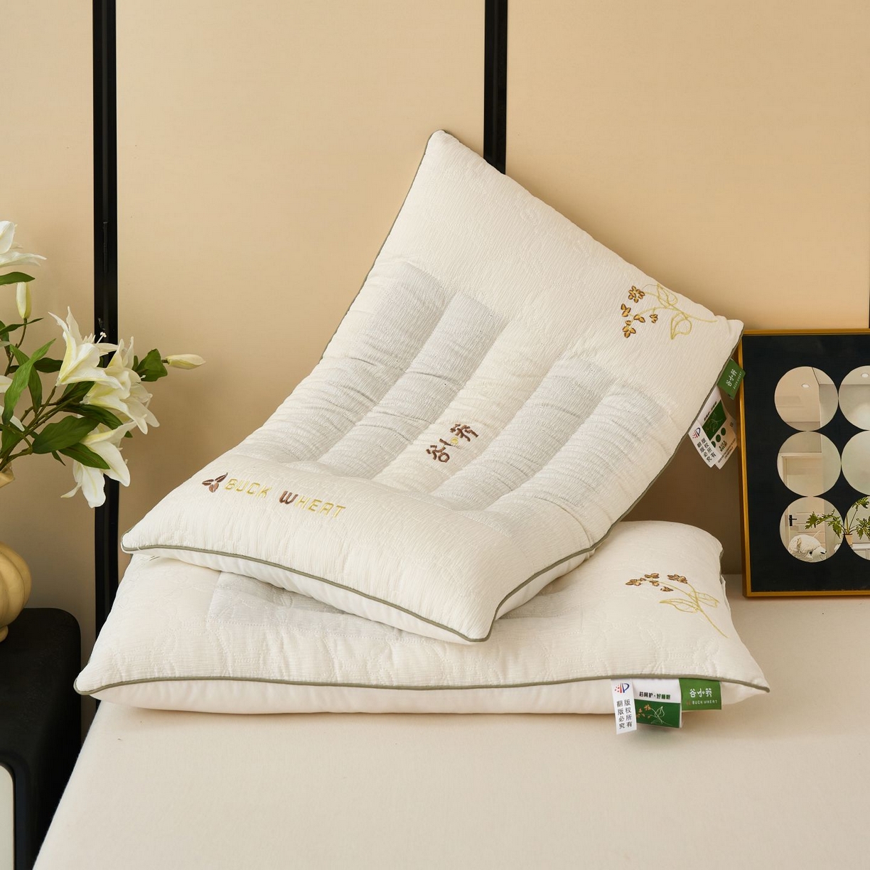 91家纺网 家纺一手货源 找家纺 （总）晚儿 2025新款谷小荞牵引枕头枕芯