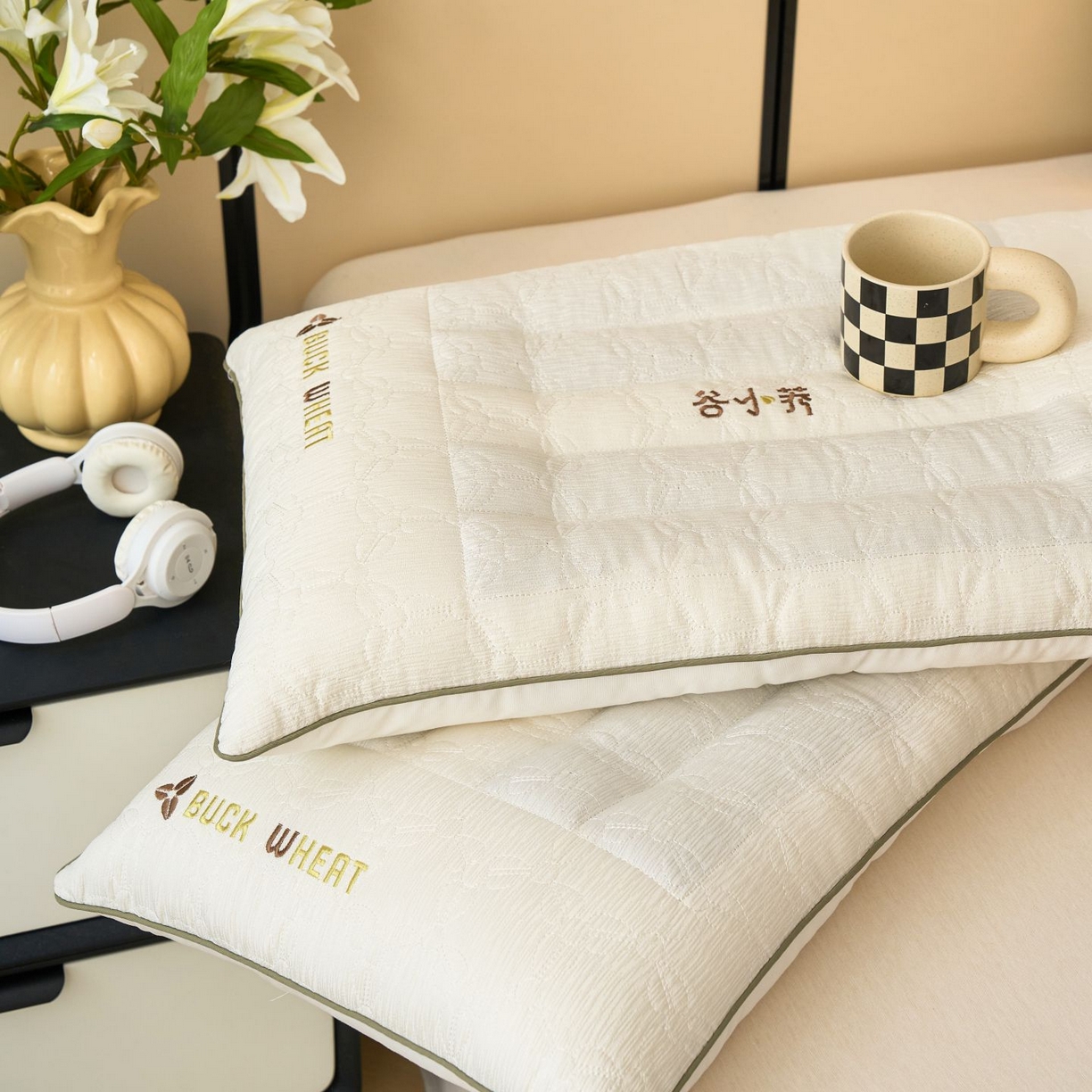 91家纺网 家纺一手货源 找家纺 （总）晚儿 2025新款谷小荞牵引枕头枕芯