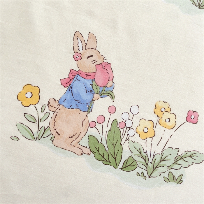 91家纺网 家纺一手货源 找家纺 名兮家居 2025新款全棉纯棉13372学生印花上下铺床笠单床笠单品床笠单件床笠 蘑菇小兔