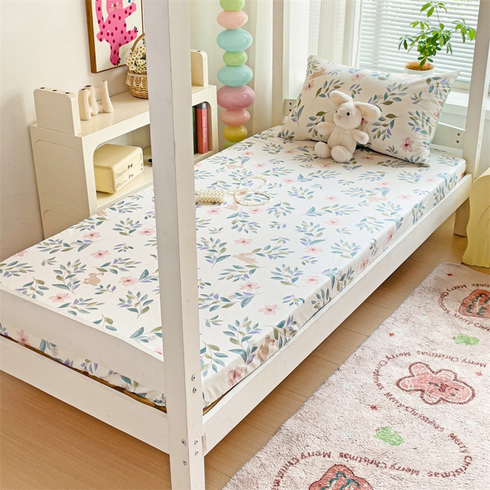 91家纺网 家纺一手货源 找家纺 名兮家居 2025新款全棉纯棉13372学生印花上下铺床笠单床笠单品床笠单件床笠 轻纱漫舞