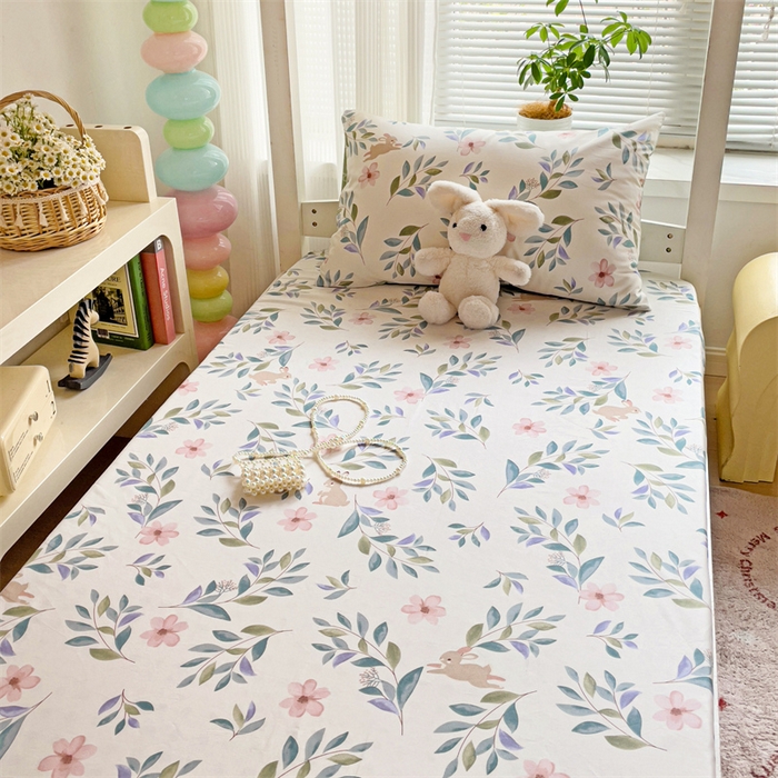 91家纺网 家纺一手货源 找家纺 名兮家居 2025新款全棉纯棉13372学生印花上下铺床笠单床笠单品床笠单件床笠 轻纱漫舞