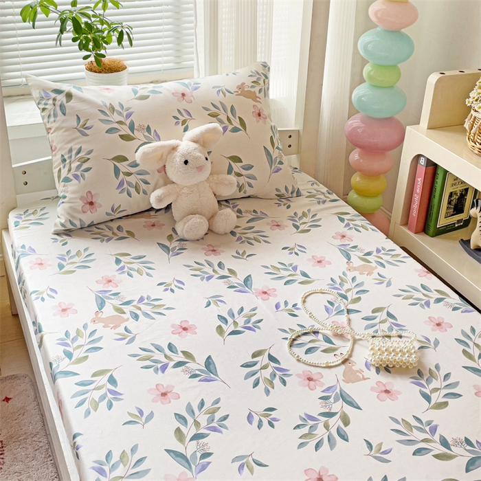 91家纺网 家纺一手货源 找家纺 名兮家居 2025新款全棉纯棉13372学生印花上下铺床笠单床笠单品床笠单件床笠 轻纱漫舞