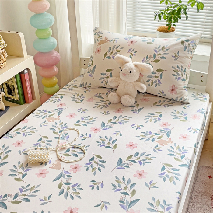 91家纺网 家纺一手货源 找家纺 名兮家居 2025新款全棉纯棉13372学生印花上下铺床笠单床笠单品床笠单件床笠 轻纱漫舞