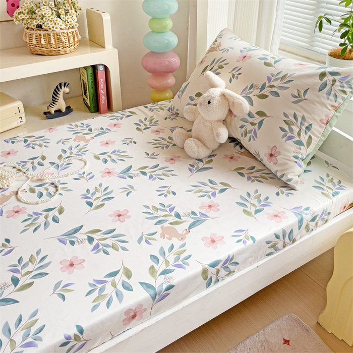 91家纺网 家纺一手货源 找家纺 名兮家居 2025新款全棉纯棉13372学生印花上下铺床笠单床笠单品床笠单件床笠 轻纱漫舞